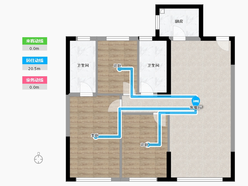 内蒙古自治区-赤峰市-璞玥风华-90.00-户型库-动静线