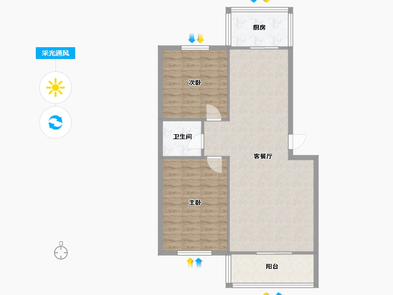 河北省-石家庄市-3514宿舍-83.20-户型库-采光通风