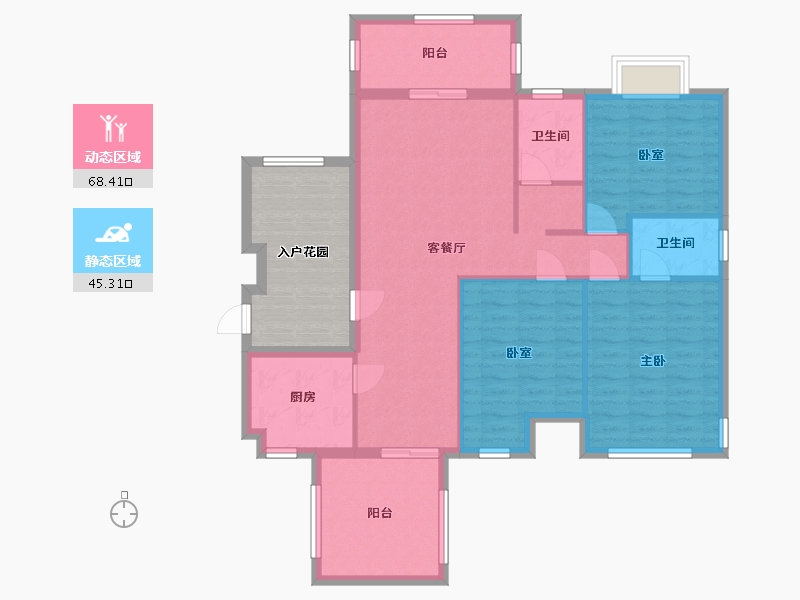 广东省-珠海市-云顶澜山-120.00-户型库-动静分区