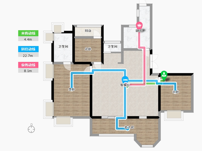 浙江省-温州市-中梁国宾1号南区-131.66-户型库-动静线