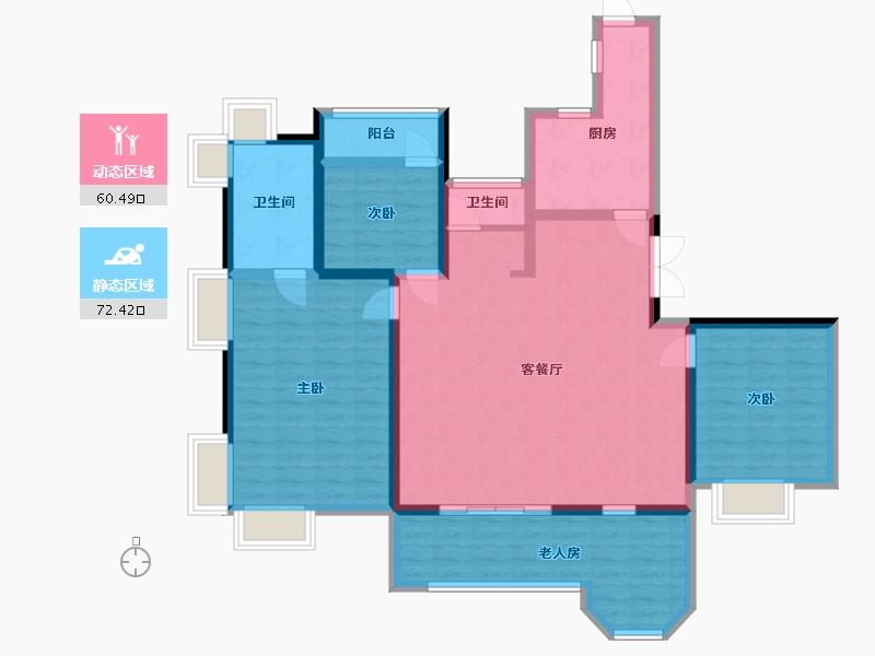 浙江省-温州市-中梁国宾1号南区-131.66-户型库-动静分区