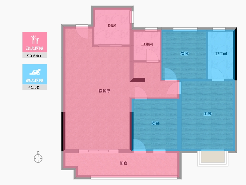 山东省-菏泽市-麟珑印-91.20-户型库-动静分区