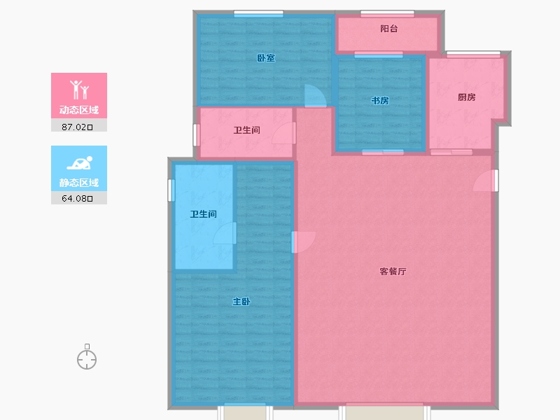 陕西省-西安市-融创望江府-138.00-户型库-动静分区