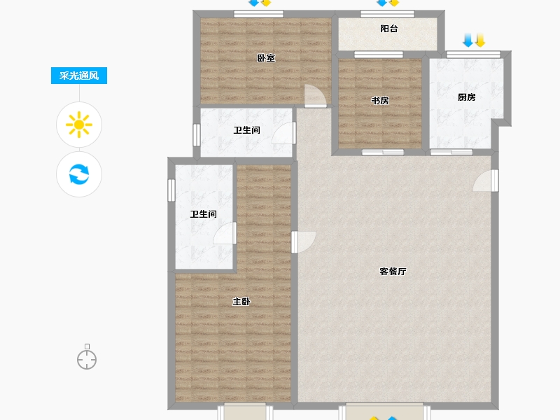 陕西省-西安市-融创望江府-138.00-户型库-采光通风