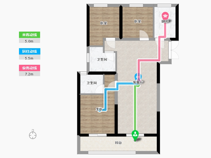 河南省-郑州市-永威西郡-88.80-户型库-动静线