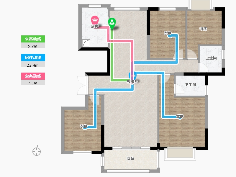 湖南省-常德市-康澧四季园-127.90-户型库-动静线