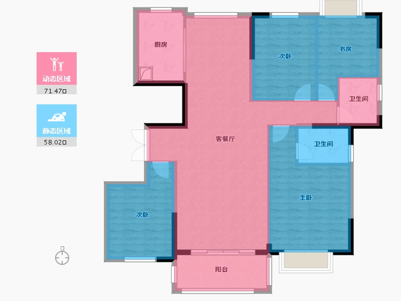 湖南省-常德市-康澧四季园-127.90-户型库-动静分区