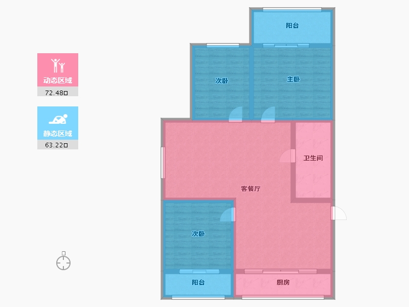 北京-北京市-上庄家园小区-东区-123.00-户型库-动静分区