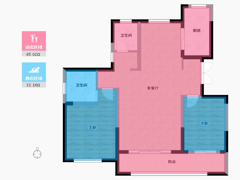 宁夏回族自治区-吴忠市-天悦府-94.28-户型库-动静分区