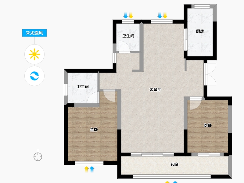 宁夏回族自治区-吴忠市-天悦府-94.28-户型库-采光通风