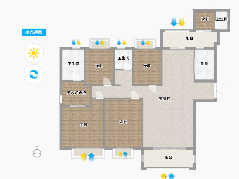 福建省-泉州市-宝珊花园-152.00-户型库-采光通风