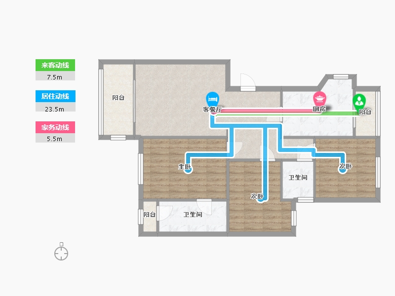 湖北省-宜昌市-东山花园社区-105.00-户型库-动静线