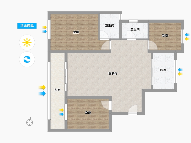 山东省-潍坊市-众成新华生活城-97.74-户型库-采光通风