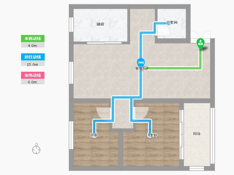 浙江省-杭州市-皮市巷-56.90-户型库-动静线