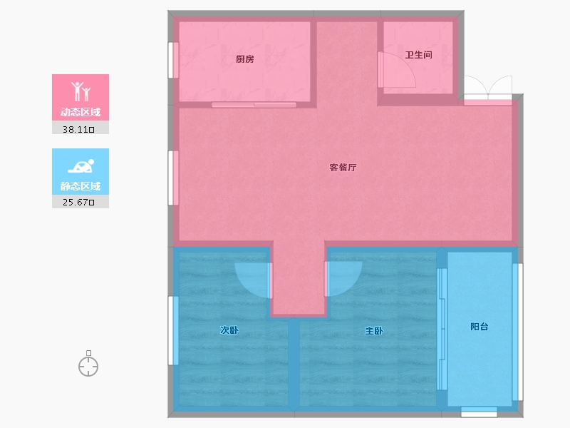 浙江省-杭州市-皮市巷-56.90-户型库-动静分区