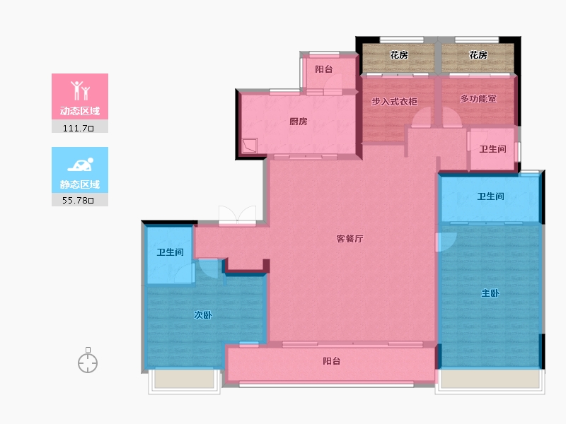 湖南省-长沙市-万科松湖天地-154.21-户型库-动静分区