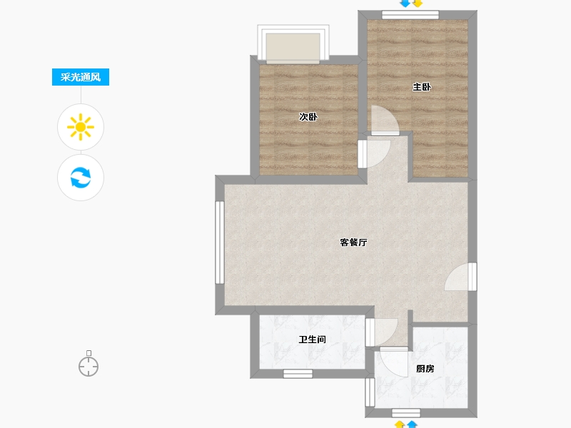 山东省-青岛市-宁家社区-A区-72.80-户型库-采光通风