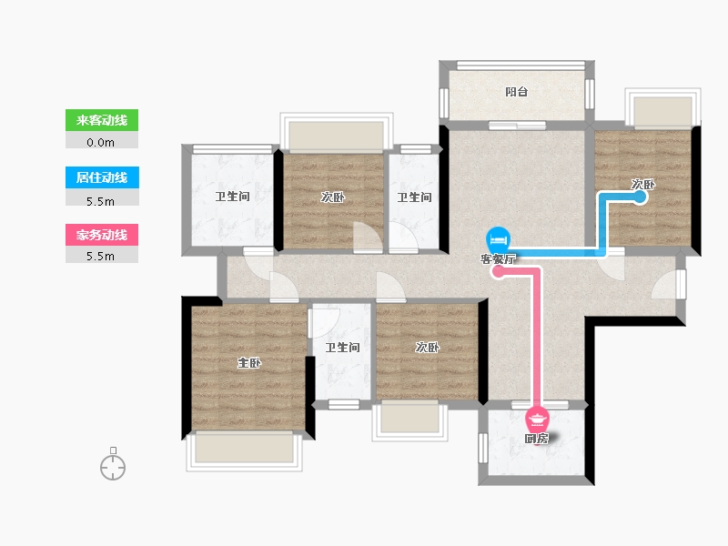 广西壮族自治区-南宁市-嘉逸城项目部-89.77-户型库-动静线