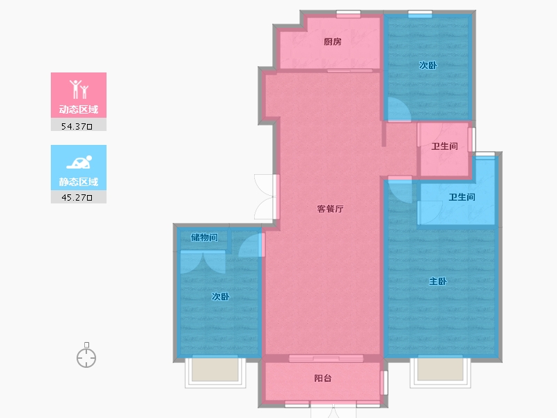 河北省-邢台市-创智公馆-112.47-户型库-动静分区