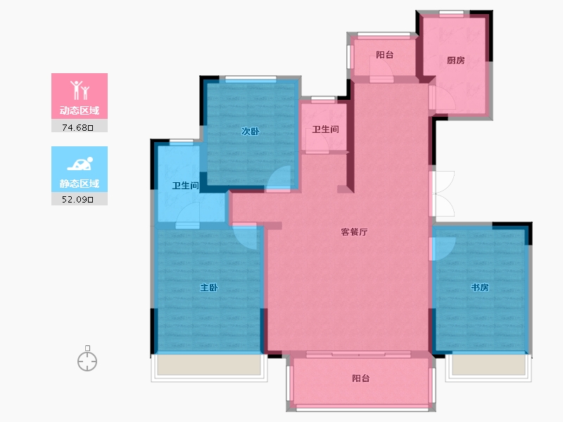 河南省-洛阳市-建业定鼎府五期-113.60-户型库-动静分区