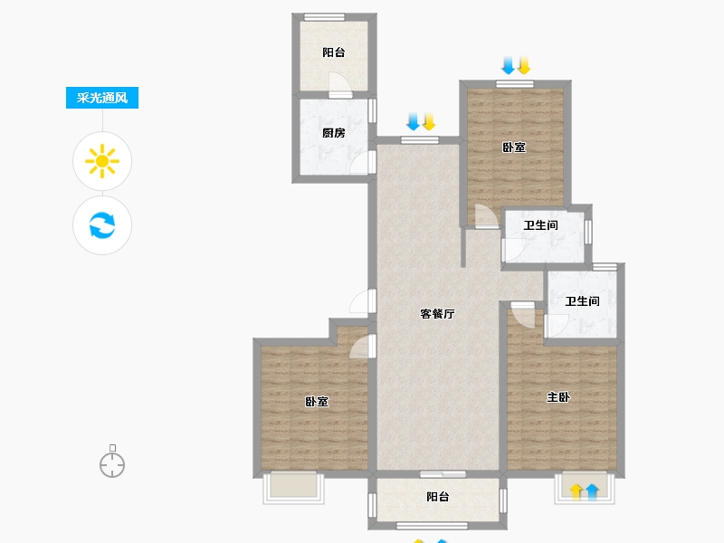 安徽省-蚌埠市-丽景天成紫金苑-114.40-户型库-采光通风