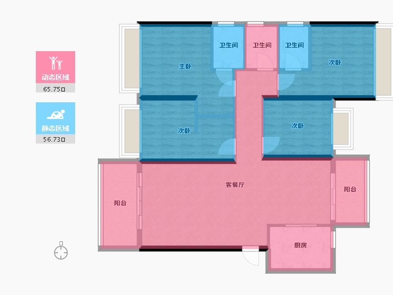 广东省-揭阳市-新城中心-116.80-户型库-动静分区