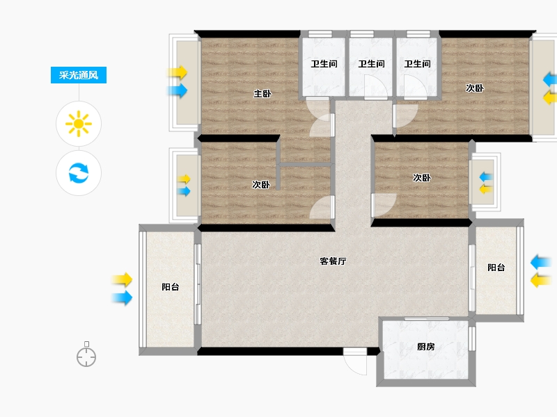 广东省-揭阳市-新城中心-116.80-户型库-采光通风