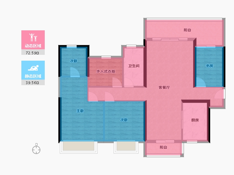 湖南省-湘潭市-美的莲城首府-127.00-户型库-动静分区