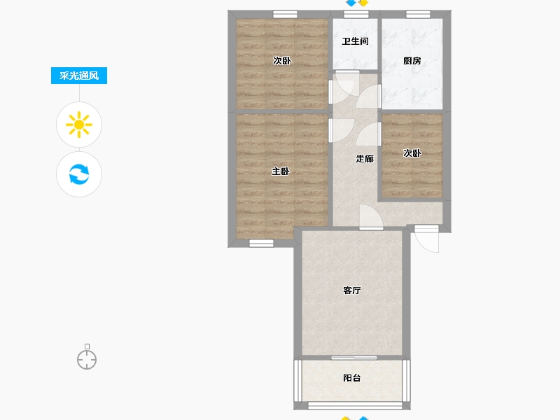 福建省-厦门市-金尚小区-62.59-户型库-采光通风