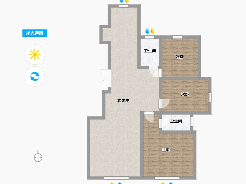 辽宁省-阜新市-东城天下-120.00-户型库-采光通风