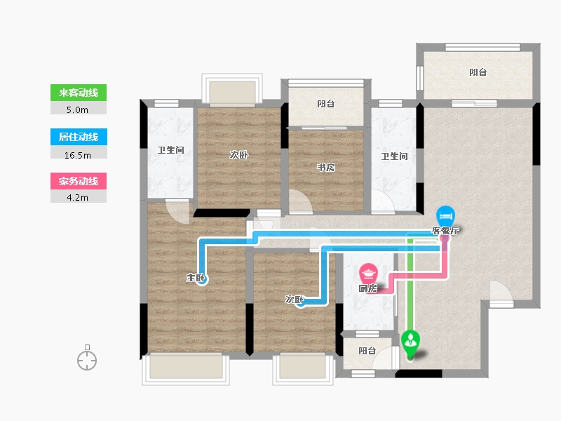 广西壮族自治区-桂林市-玉桂府-97.60-户型库-动静线