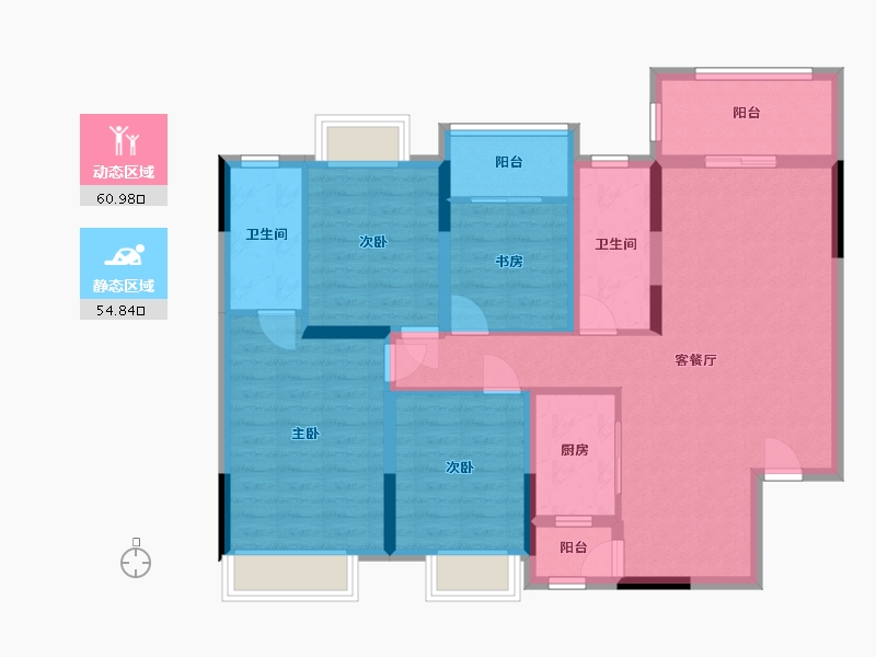 广西壮族自治区-桂林市-玉桂府-97.60-户型库-动静分区