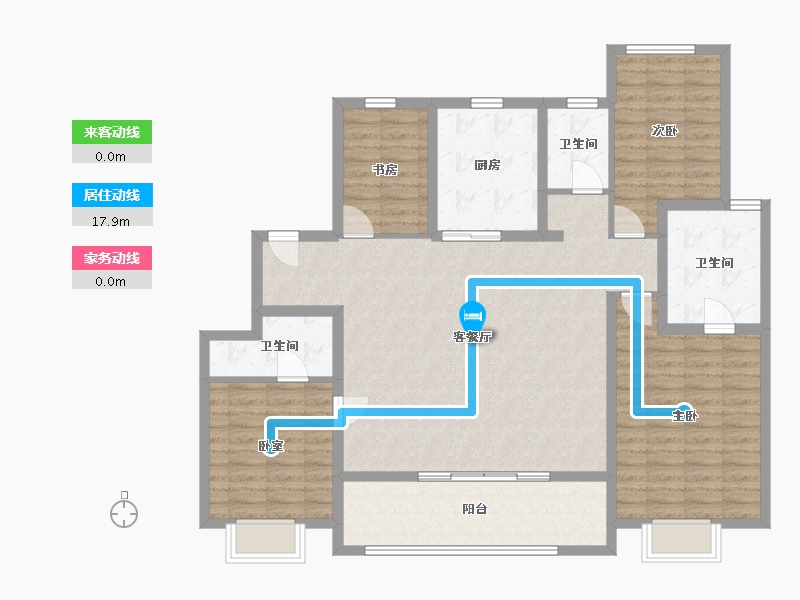 浙江省-杭州市-岸芷汀兰-134.40-户型库-动静线