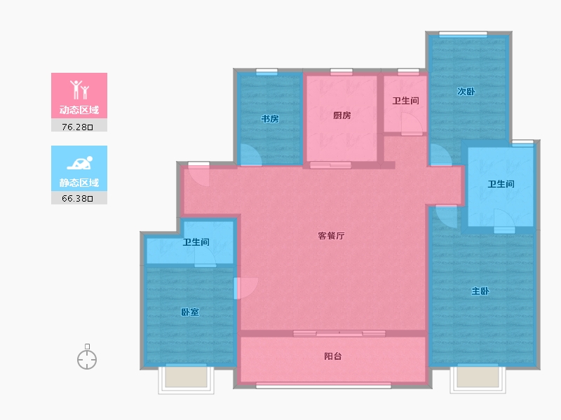 浙江省-杭州市-岸芷汀兰-134.40-户型库-动静分区