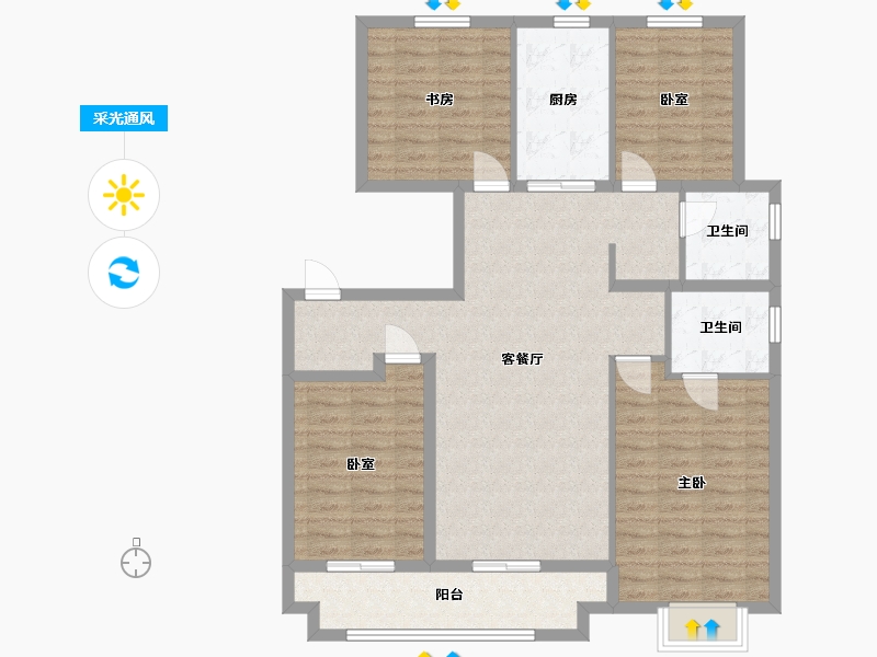 山东省-枣庄市-云玺台-113.03-户型库-采光通风