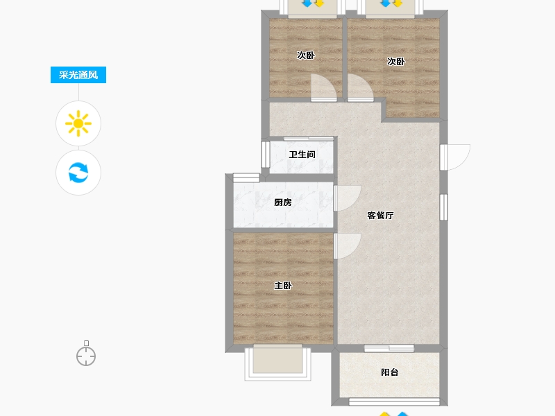 福建省-厦门市-四里社区-68.00-户型库-采光通风