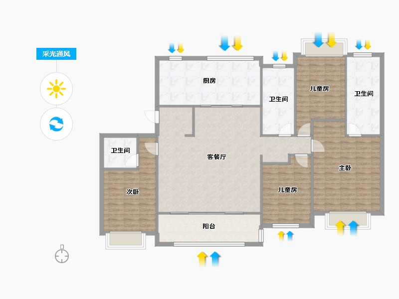 江苏省-宿迁市-建发誉璟湾-154.00-户型库-采光通风