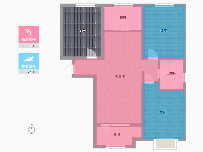 河北省-廊坊市-永定河孔雀城剑桥郡2期-90.00-户型库-动静分区