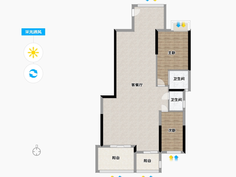 广东省-汕头市-香域滨江-108.40-户型库-采光通风