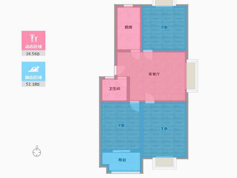 山东省-潍坊市-壹品御苑-74.40-户型库-动静分区