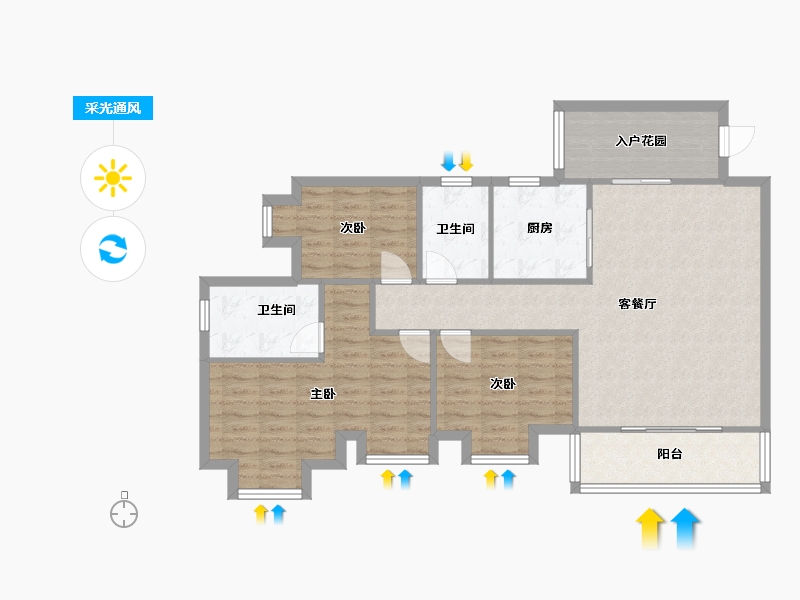 广东省-东莞市-新世纪颐龙湾-96.00-户型库-采光通风