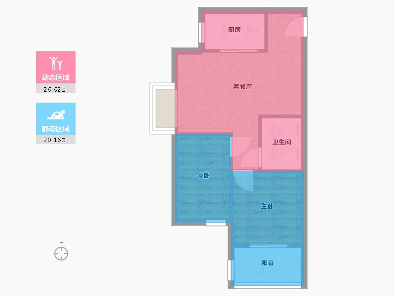 福建省-福州市-观风亭新苑-二区-61.00-户型库-动静分区