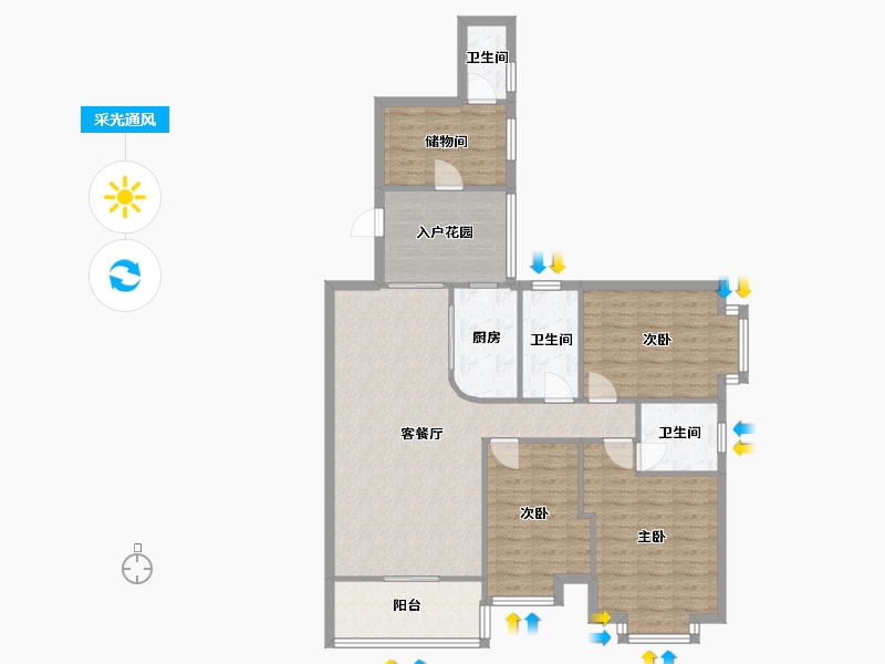 广东省-东莞市-新世纪颐龙湾-96.00-户型库-采光通风