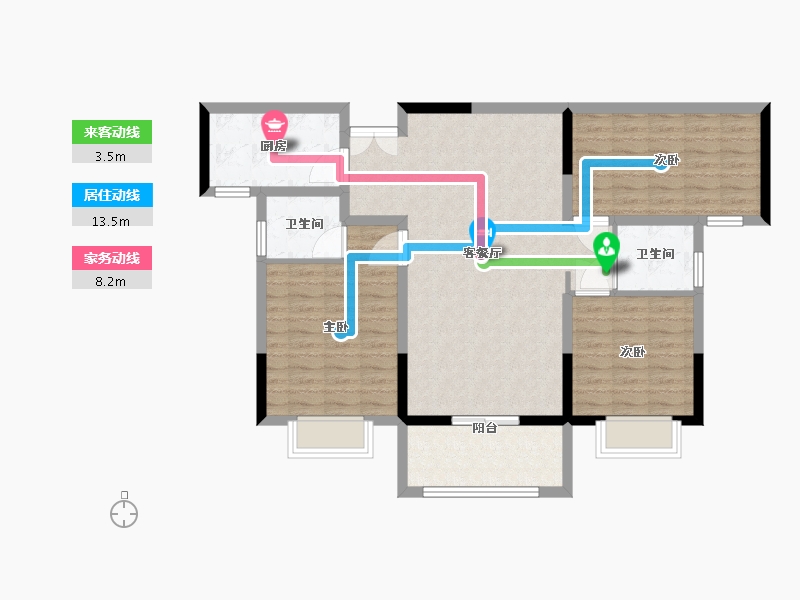 河南省-驻马店市-鸿锦学府-101.41-户型库-动静线