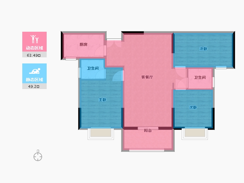 河南省-驻马店市-鸿锦学府-101.41-户型库-动静分区