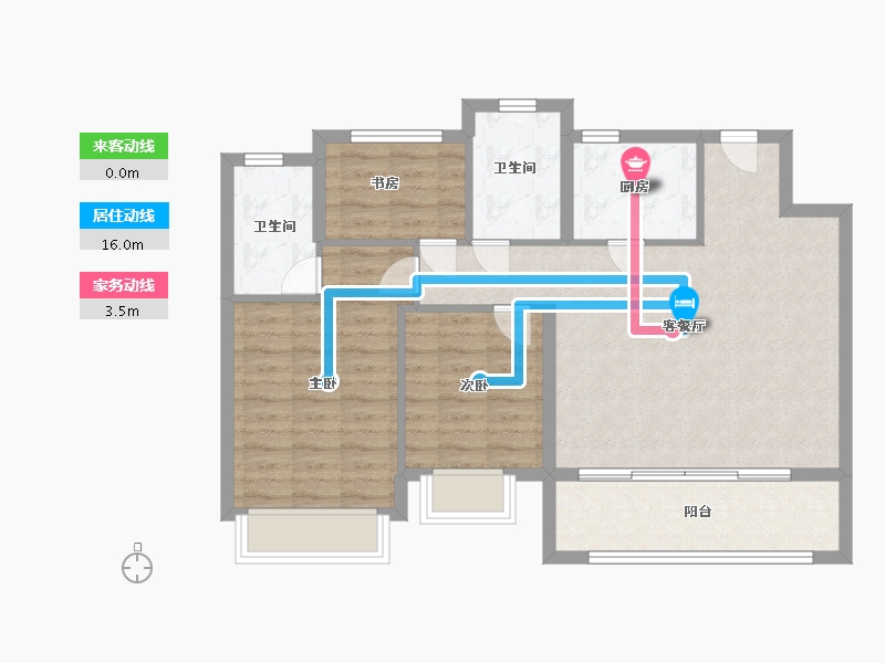 江苏省-苏州市-文华府-83.67-户型库-动静线