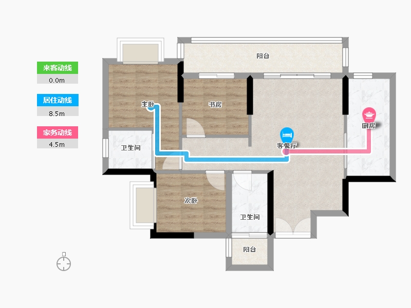 贵州省-毕节市-创美东方院子-88.70-户型库-动静线