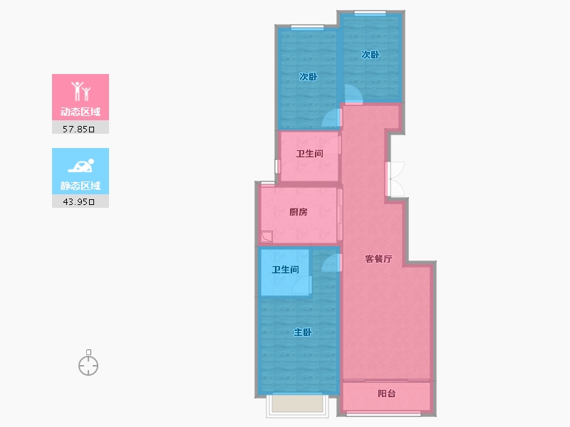 河北省-石家庄市-金麦加和誉府东区-98.98-户型库-动静分区