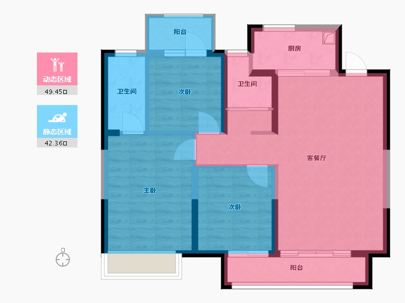 河北省-邯郸市-常瀛四季合院-94.35-户型库-动静分区