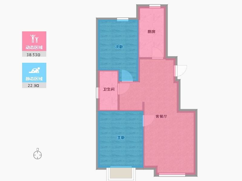 北京-北京市-创想拾光-61.60-户型库-动静分区